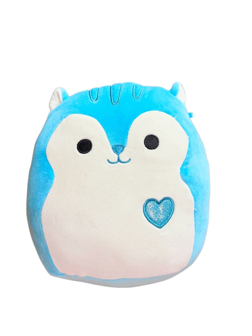Squishmallows Santiago Squirrel 8” Blue Glitter Heart 2019-2020 Plush